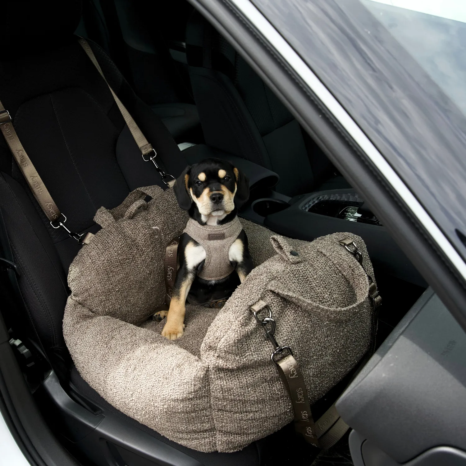 Staey Tova 2-i-1 bilsæde chestnut bouclé